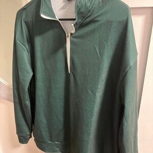 Green quarter zip sweatshirt #winterwear